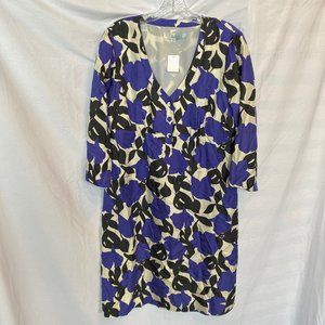 Boden Silk Floral Empire 3/4 Sleeve Dress (US sz. 10)